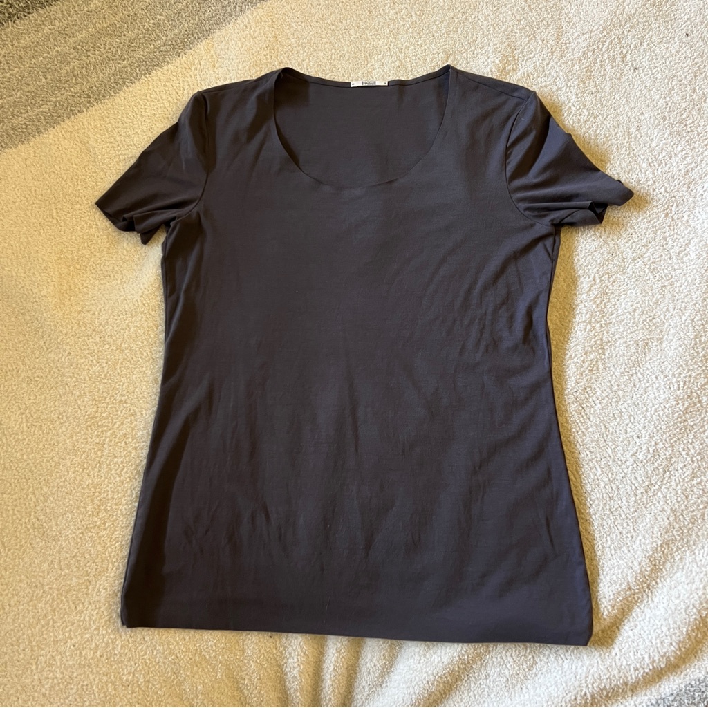 Wolford Grey Modal Stretch Tee Top Xs Luxury Minimalist